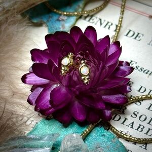 Jax Kelly Australian Opal 18k Gold on Sterling Silver Minimalist Stud Earrings